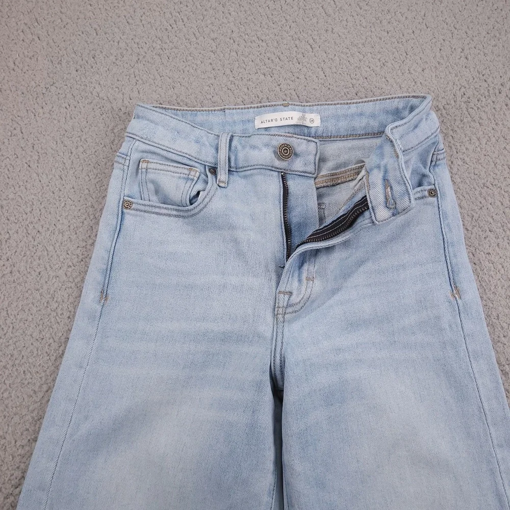 HIDDEN x Altar'd State Jeans Size 24 Wide Leg Light Wash Stretch Denim
